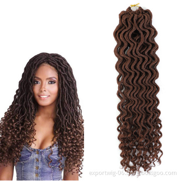 Goddess Locs with Curly End Crochet Hair Extension Attachments Hair Braids Wavy Faux Locs